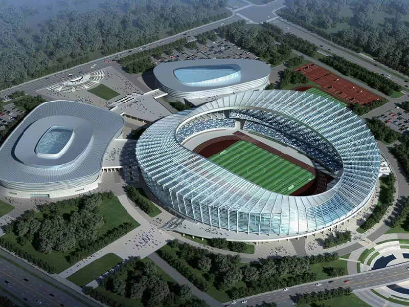 Спорт орталығы кешеніне арналған болатқа дейінгі болат құрылымы