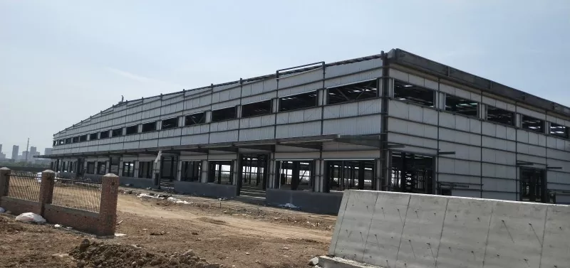 Prefab модульдік болат жақтау логистикалық қойма құрылысы