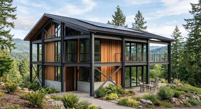 Құрастырмалы бір қабатты болат конструкциялы үй құрылысы